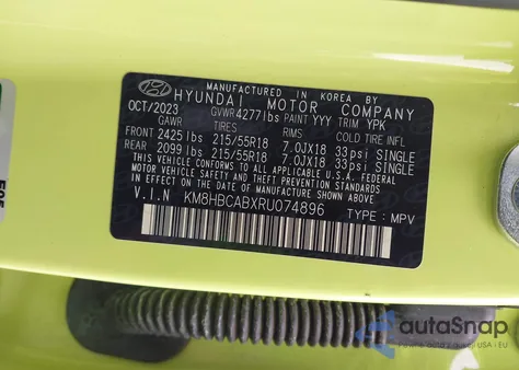 2024 Hyundai Kona Sel from USA, damaged, VIN KM8HBCABXRU074896